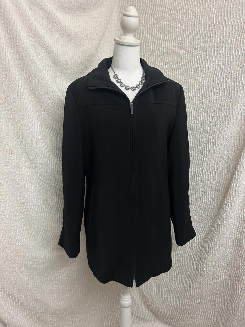 Calvin Klein Women’s Medium Black Heavy Winter Coat Zip Up Jacket Fall